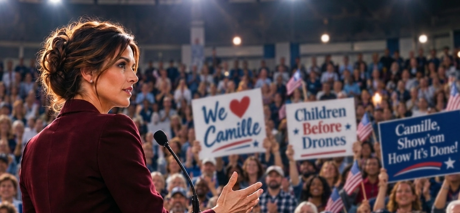 Camille Chastain addressing an Idaho campaign crowd